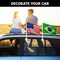 G128 Combo Pack: American USA Car Flag & Brazil Brazilian Car Flag 11x17 In | Both Double Sided Printed 150D Polyester | Flagpole Included | Perfect for Festival Celebrations, Parades